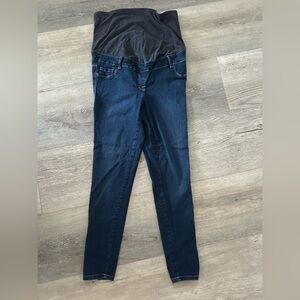 Next Maternity Over Bump Blue Stretch Jeans - Short/Petite UK10/US6